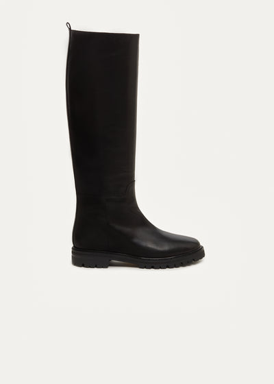 Black Ivy boots in smooth leather up to size 45 in side view